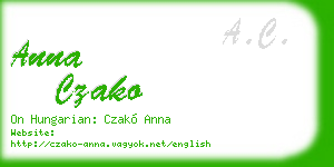 anna czako business card
